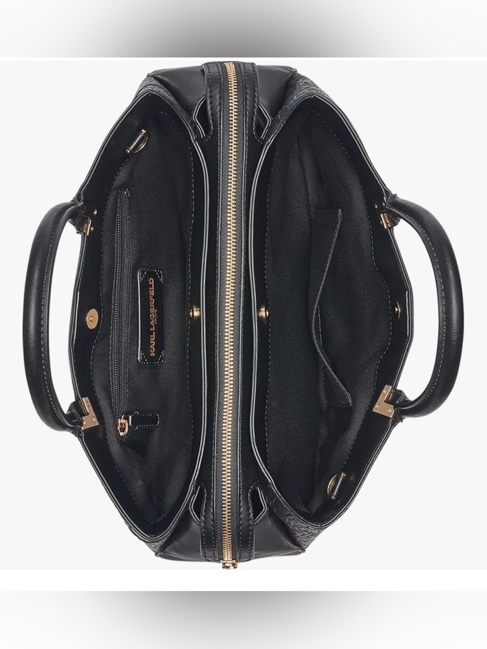 Karl Lagerfeld Meribel Leather Satchel with Adjustable Strap in Black EUC - Picture 3 of 16